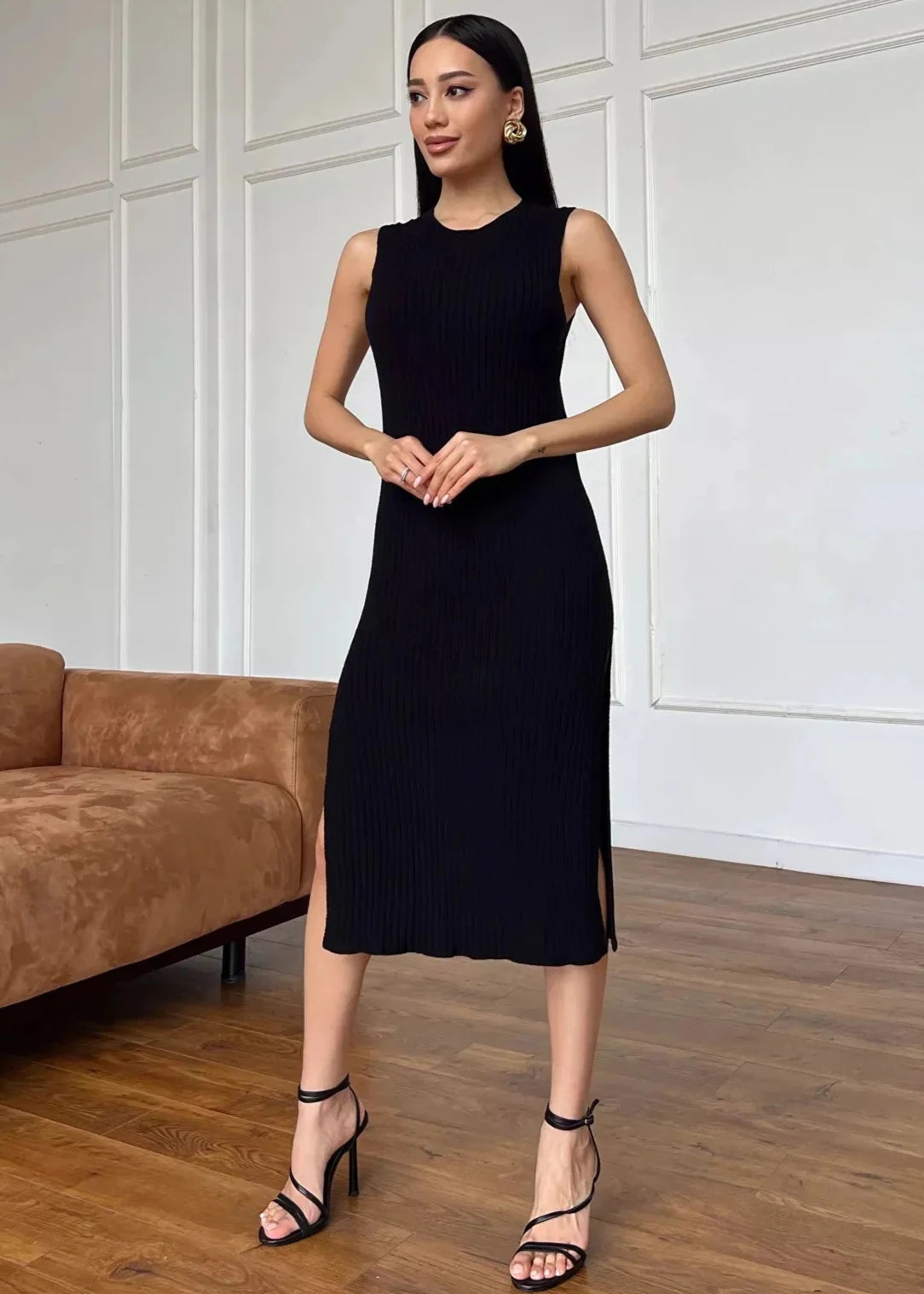 Sleeveless Ribbed Maxi Dress