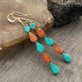 Turquoise Coral Drop Earrings