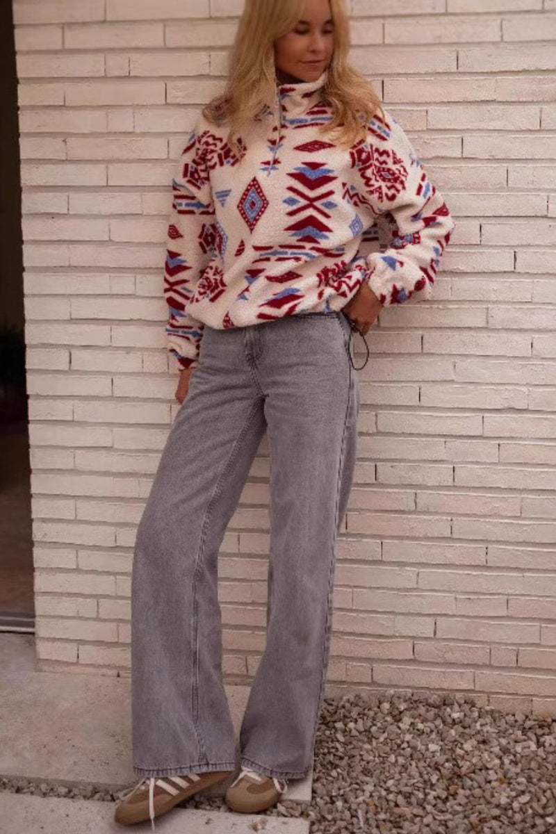 Turtle Colorblock Print Thick Sweatshirt