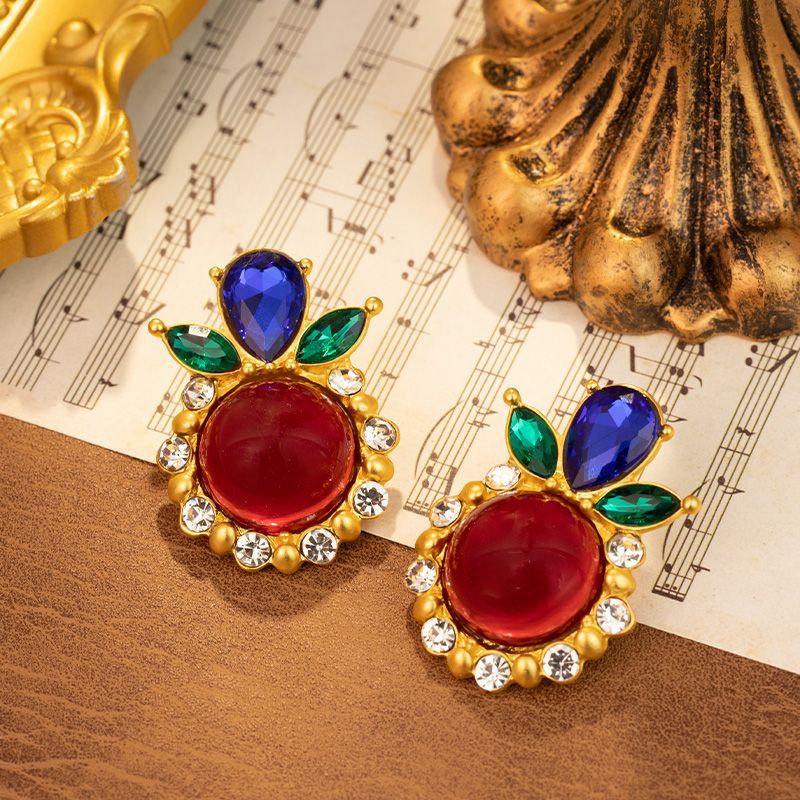 Vintage Ruby Earrings