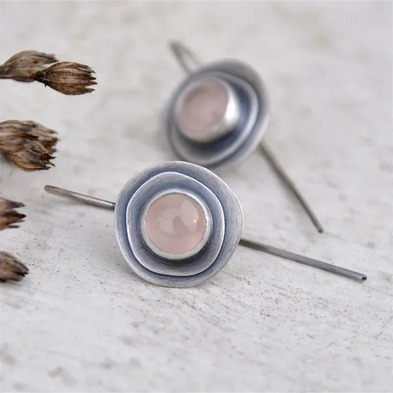 Vintage Rose Quartz Earrings