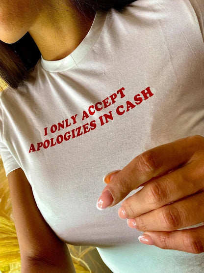 White Letter Graphic T-shirt