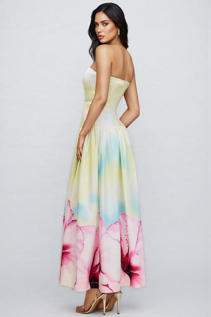 Rexor Strapless Print Maxi Dress