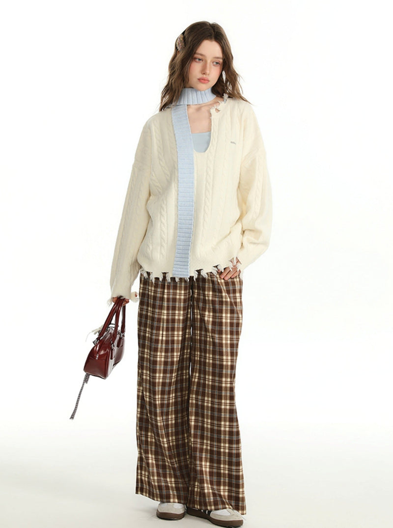 Autumn Color Sweater and Inner Vest Set