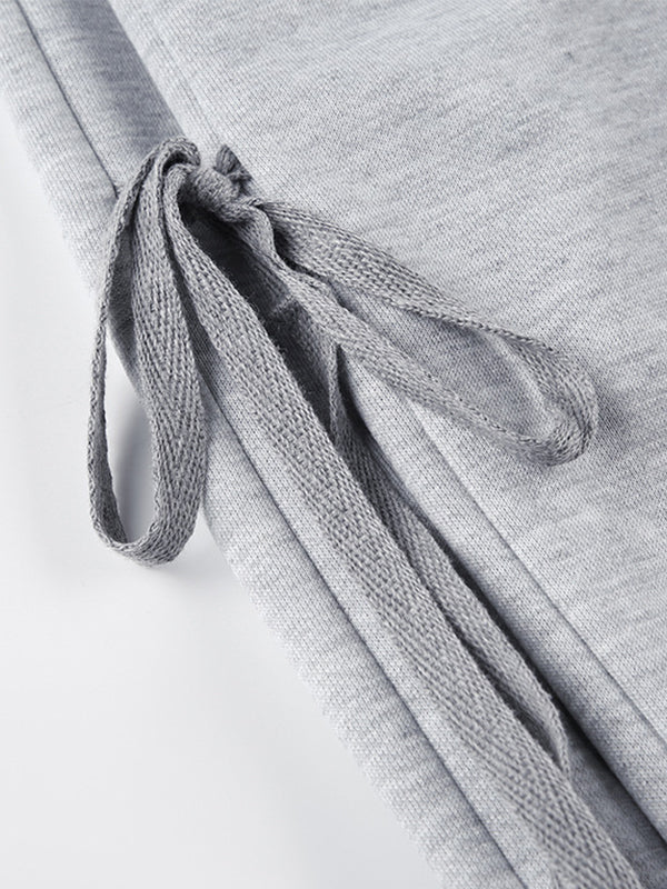 Grey Street Side Bow Tie Sweatpants