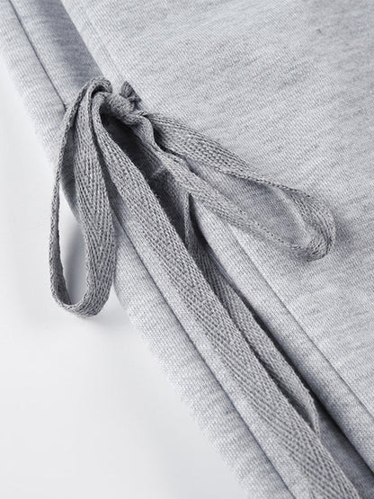 Grey Street Side Bow Tie Sweatpants
