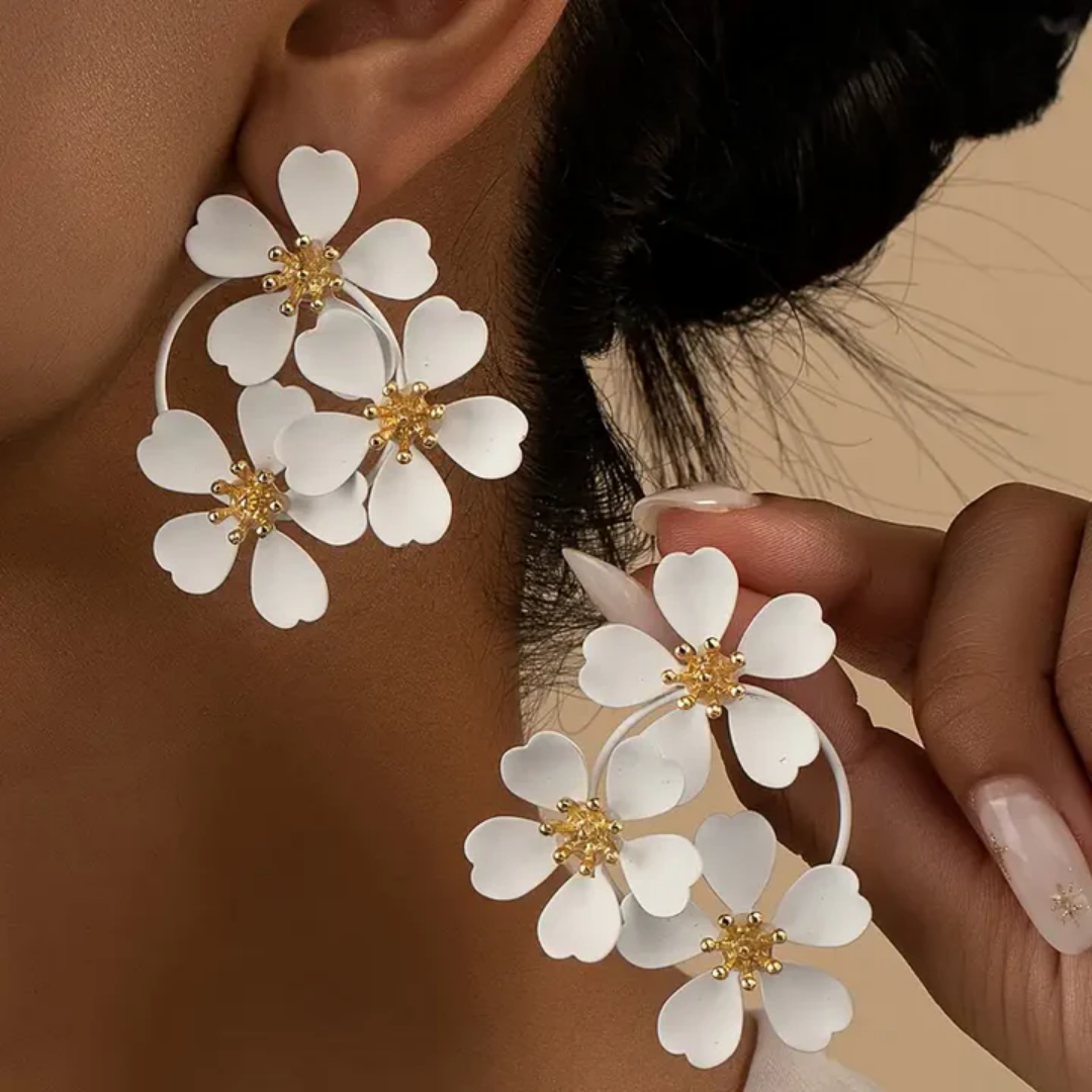 Vintage White Flower Dangling