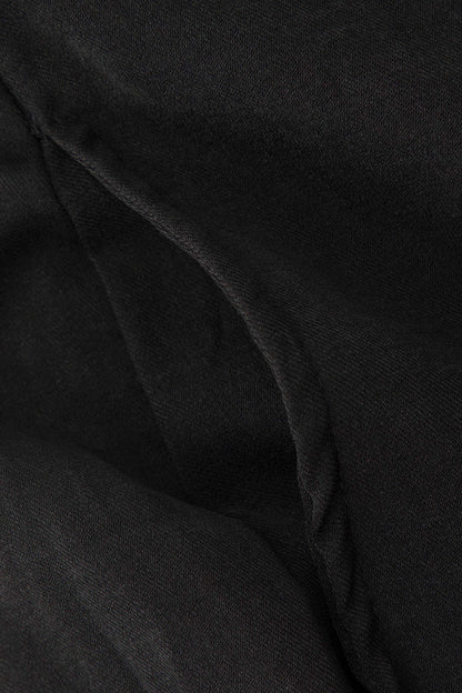 Black Draped Wrap Straight Leg Suit Pants