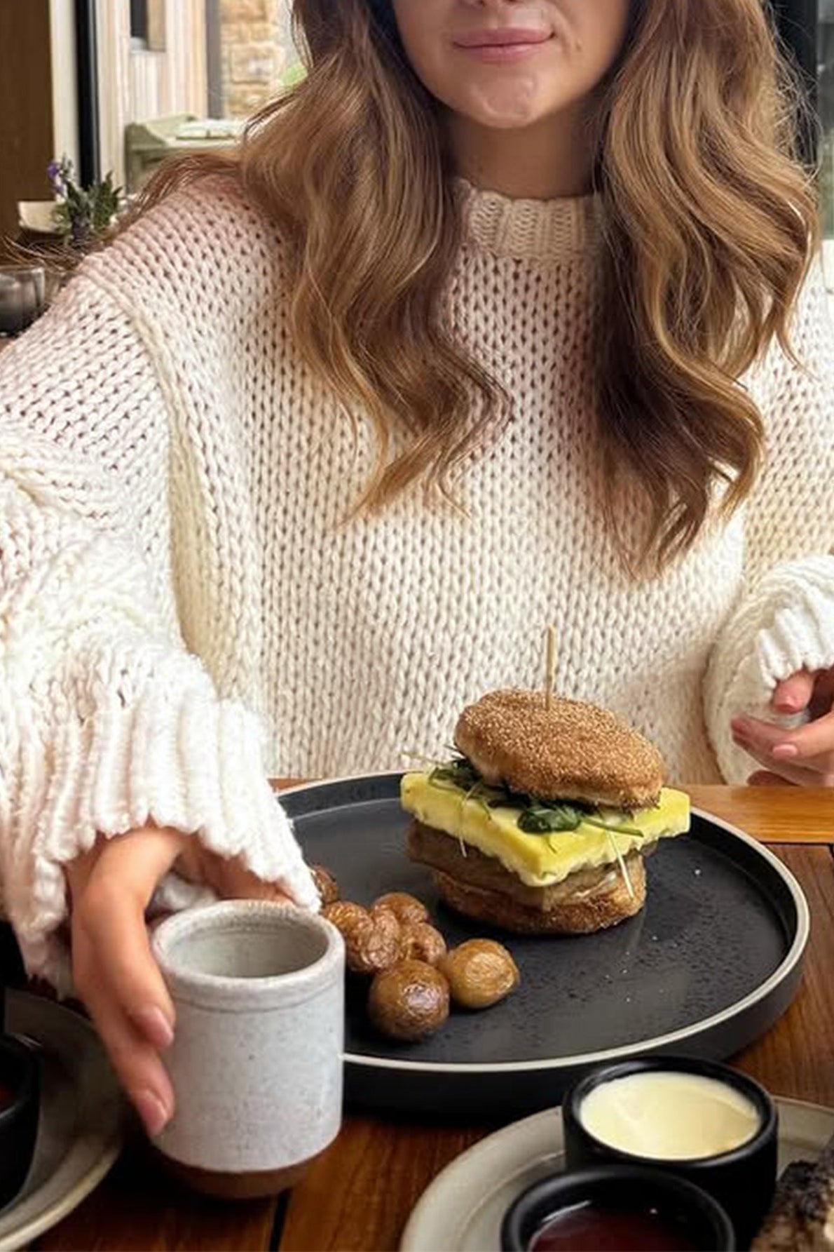 Minimalist Color Loose Crewneck Knit Sweater