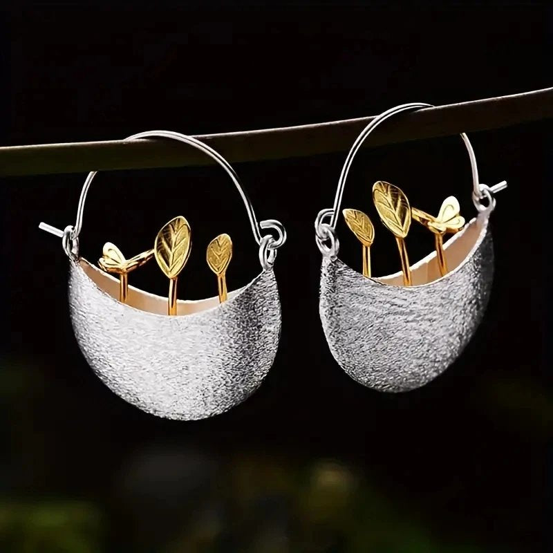 Vintage Flower Pot Earrings