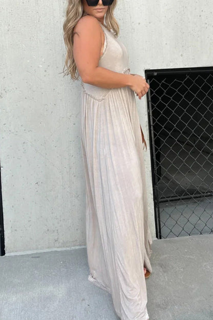 Slit Simple Loose Maxi Long Dress