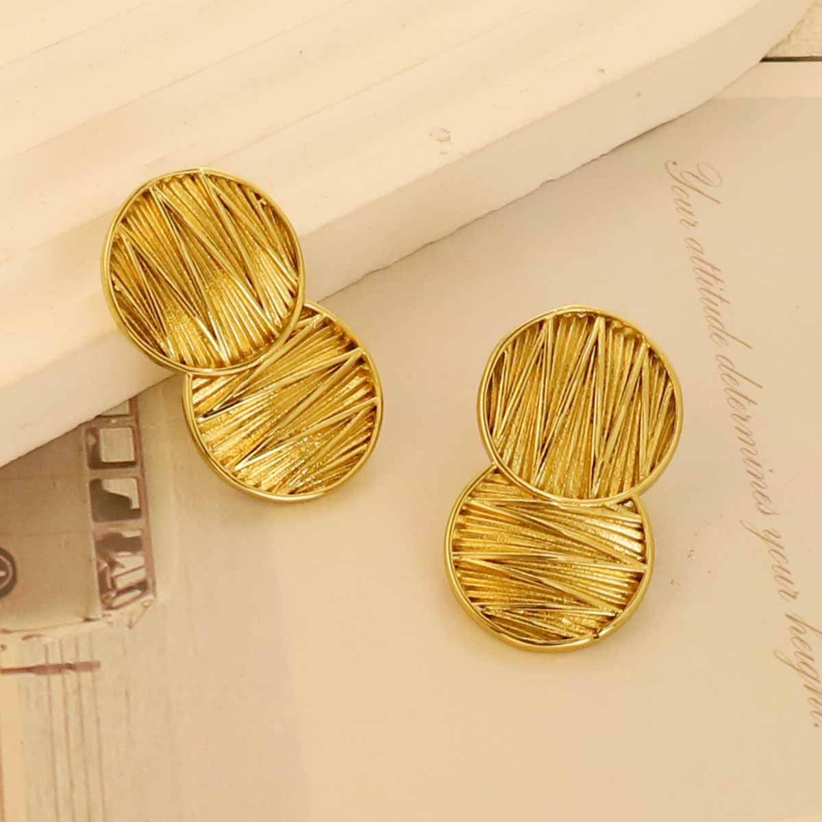 Textured Gold Earrings