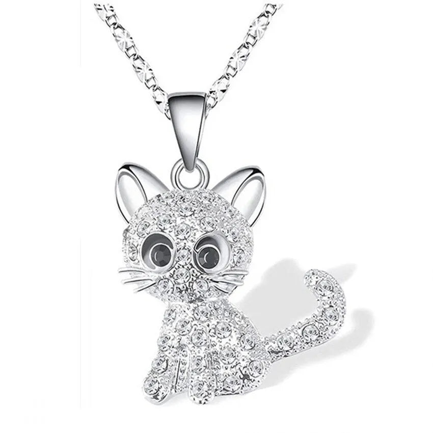 Silver Baby Kittens and Colored Zirconia