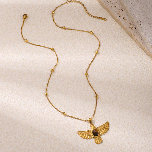 Gold Winged Pendant Necklace
