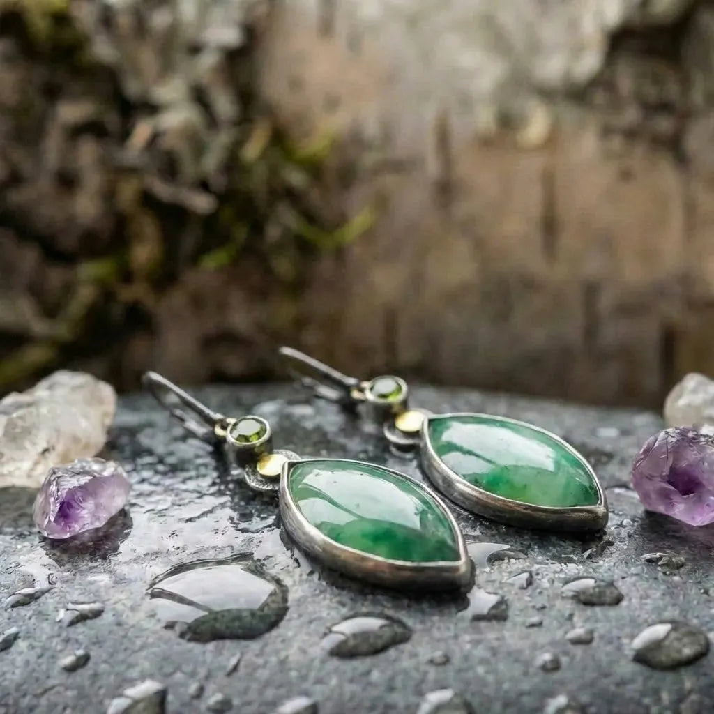 Vintage Metal Leaf Dangle Earrings