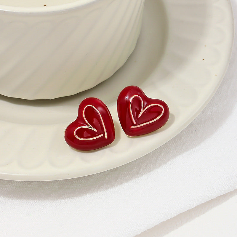Red Heart Earrings