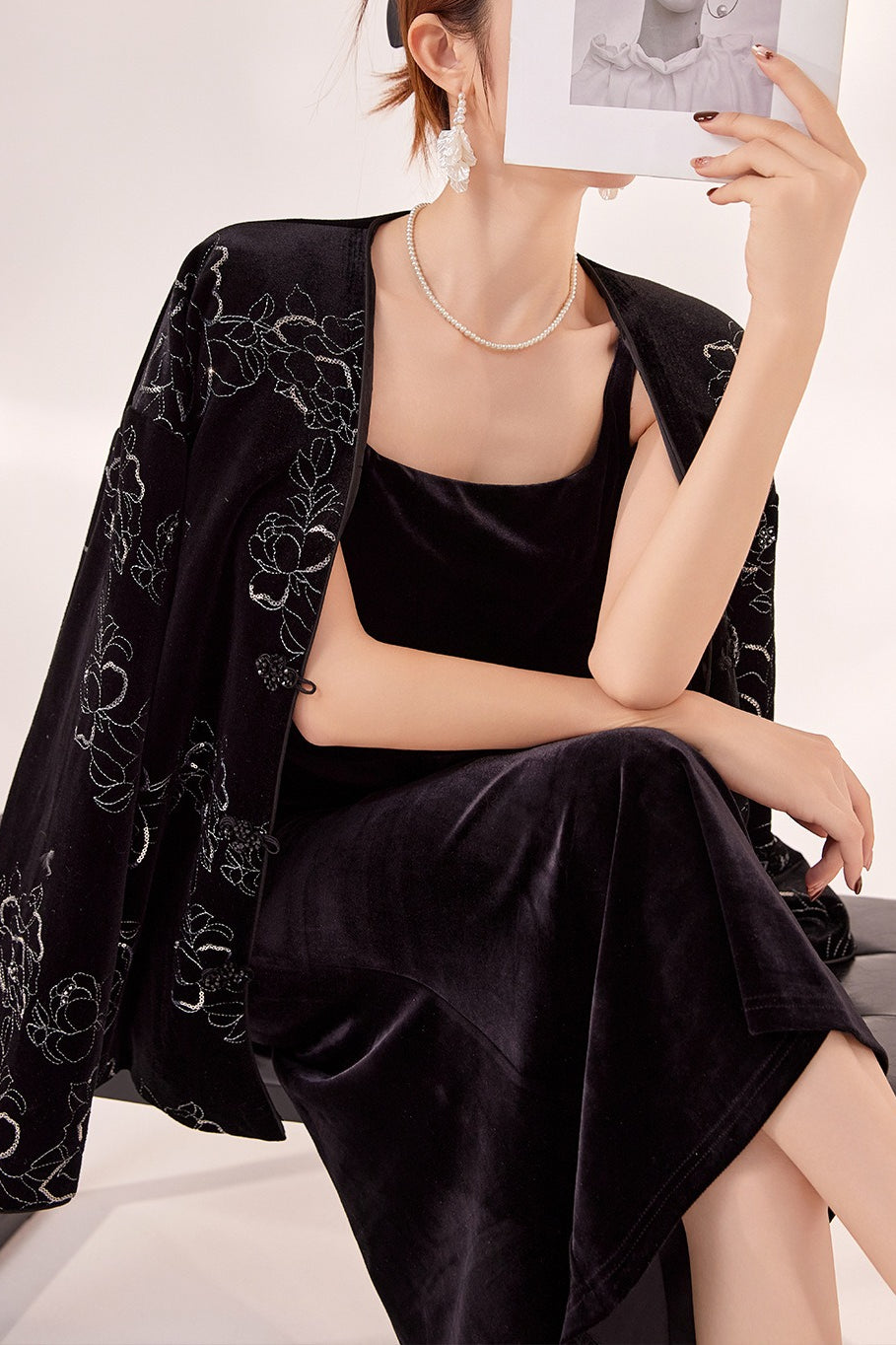 Velvet Strappy Backless Maxi Dress