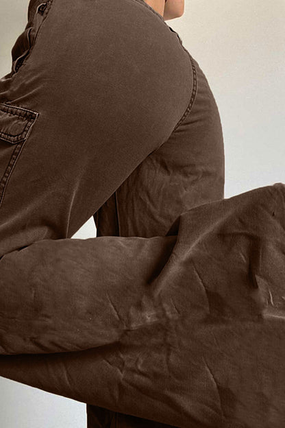 High-waisted Drawstring Cargo Pant
