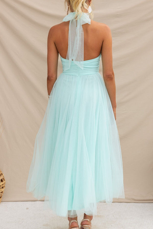 French Fairy, Ethereal Chiffon Patchwork Detail Suspender Long Dress