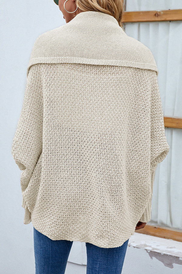 Color Dolman Sleeve Knitted Cardigan