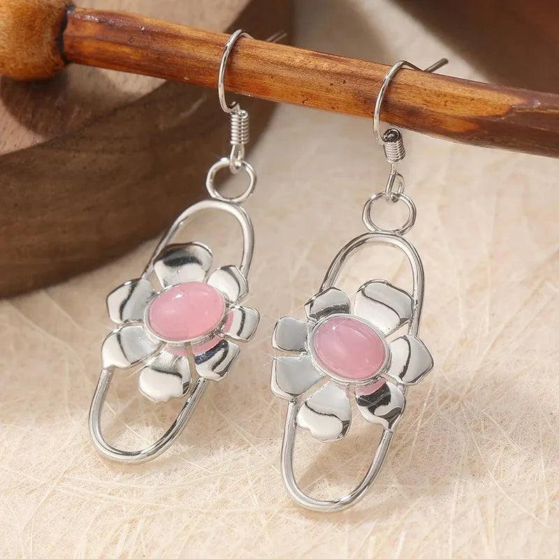 Vintage Flower Pink Earrings