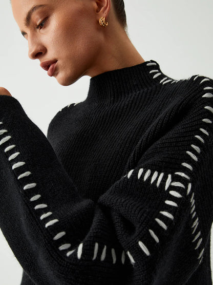 Shift the Focus Oversized Mock Neck Sweater