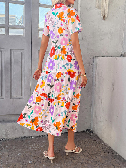 Coastal Luxe Printed Maxi Dress - Beige