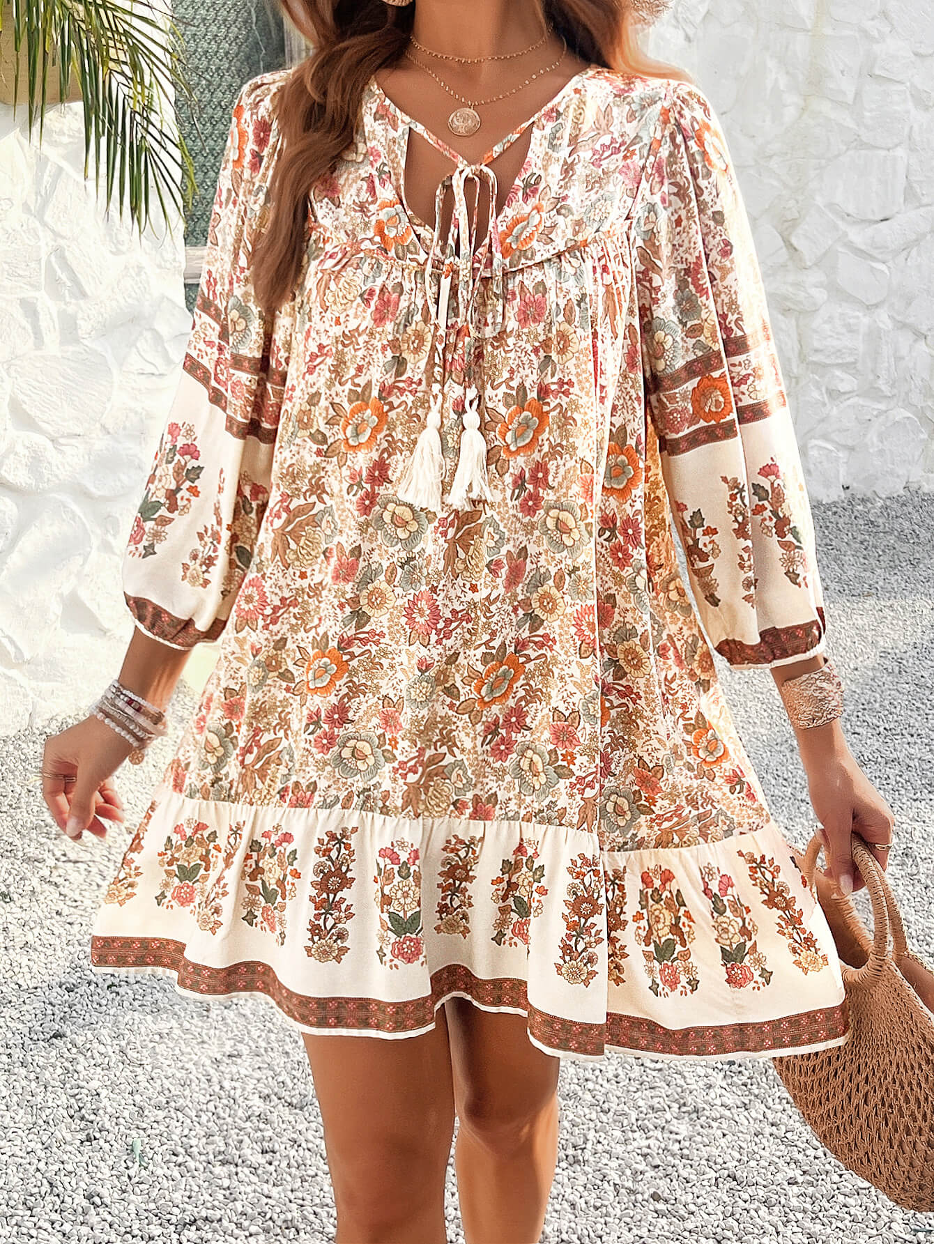 Dannie Mini Dress - Beige