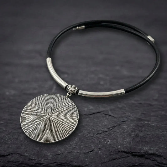 Vintage Silver Disc Necklace