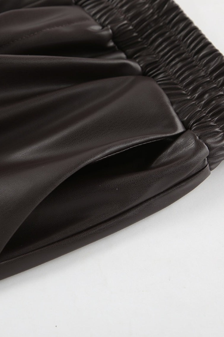 Fleece High Waist Straight Pants