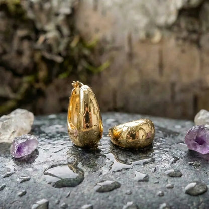 Aurora Oval Gold Earrings
