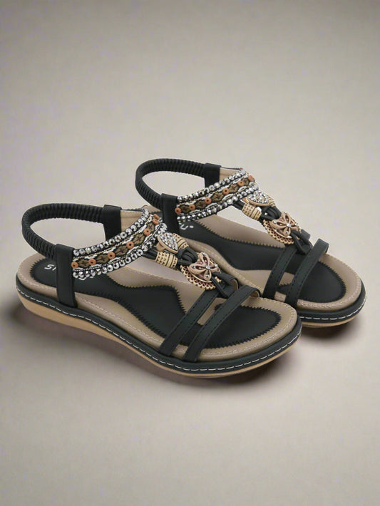 Siketu | Meralda Braided Sequins Cushioned Sandal