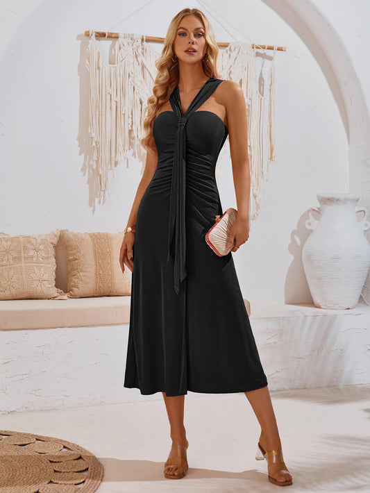 Rylee Halter Neck Maxi Dress - Black