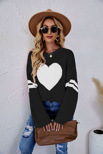 Sweetie With Heart Pullover Knit Sweater