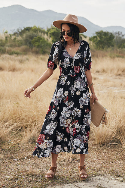 Celestina Print Midi Dress