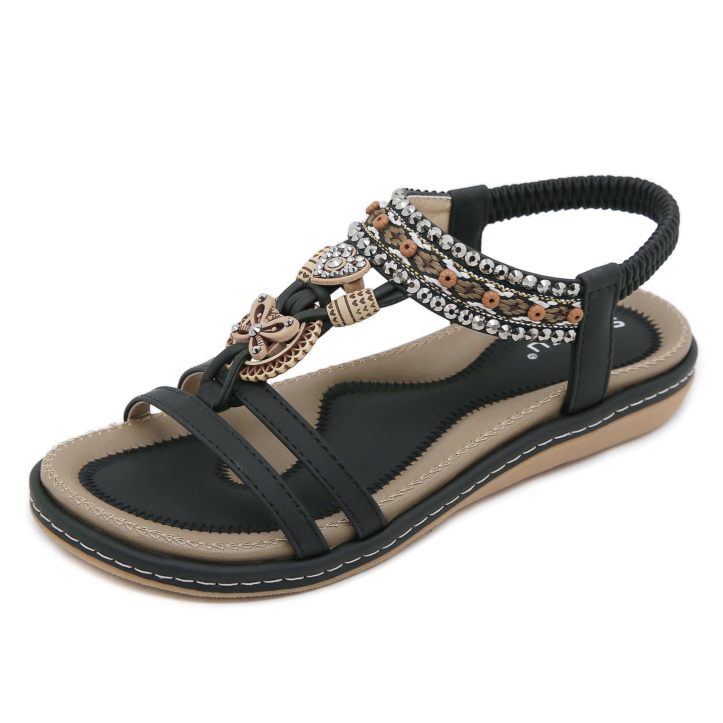 Siketu | Meralda Braided Sequins Cushioned Sandal