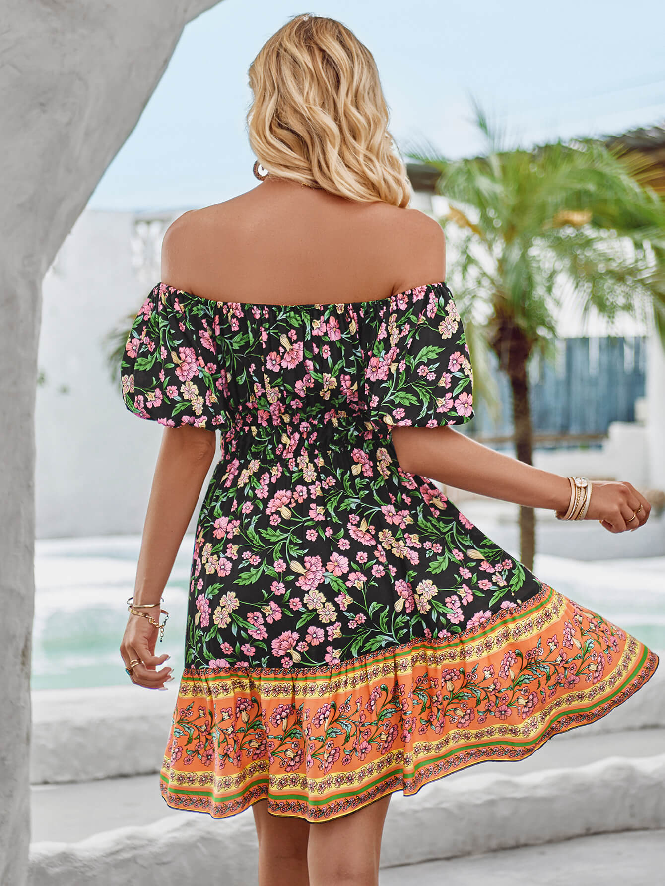 Ashlyn Off-shoulder Mini Dress - Black
