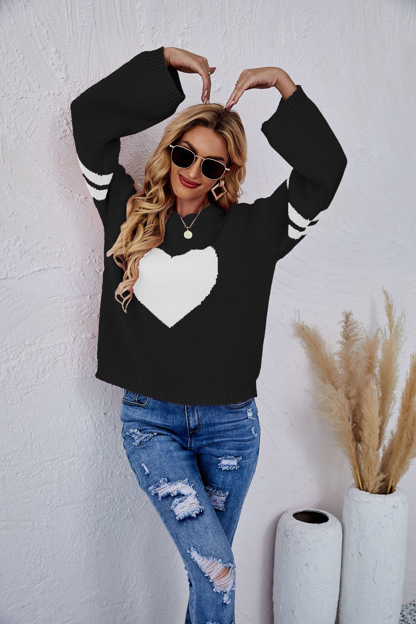 Sweetie With Heart Pullover Knit Sweater