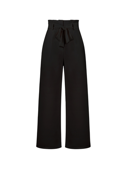 Iconic High Rise Pocketed Trouser Pants - Black