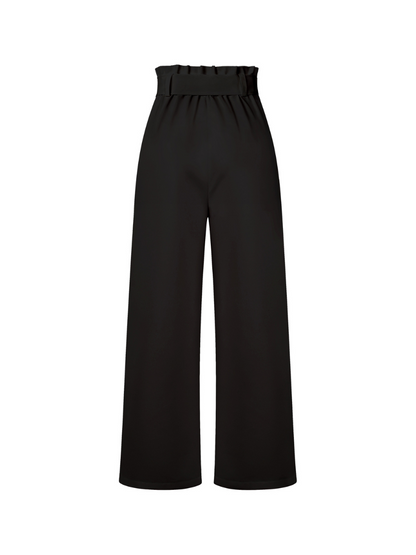 Iconic High Rise Pocketed Trouser Pants - Black