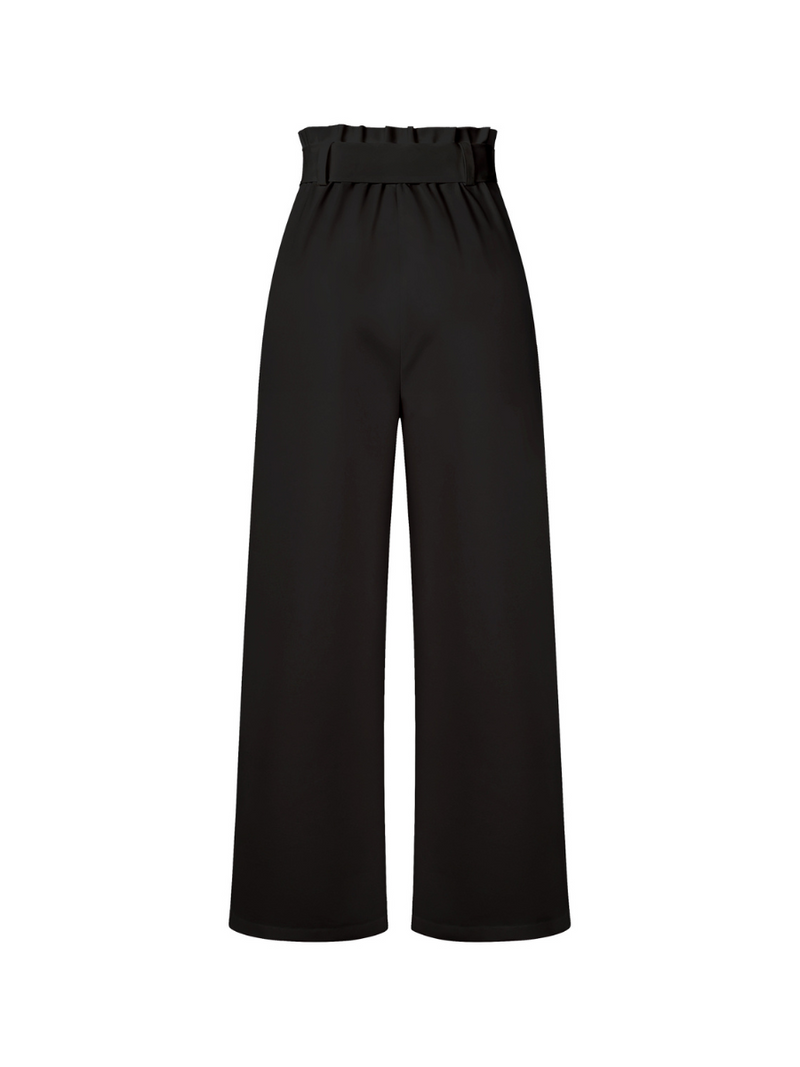 Iconic High Rise Pocketed Trouser Pants - Black