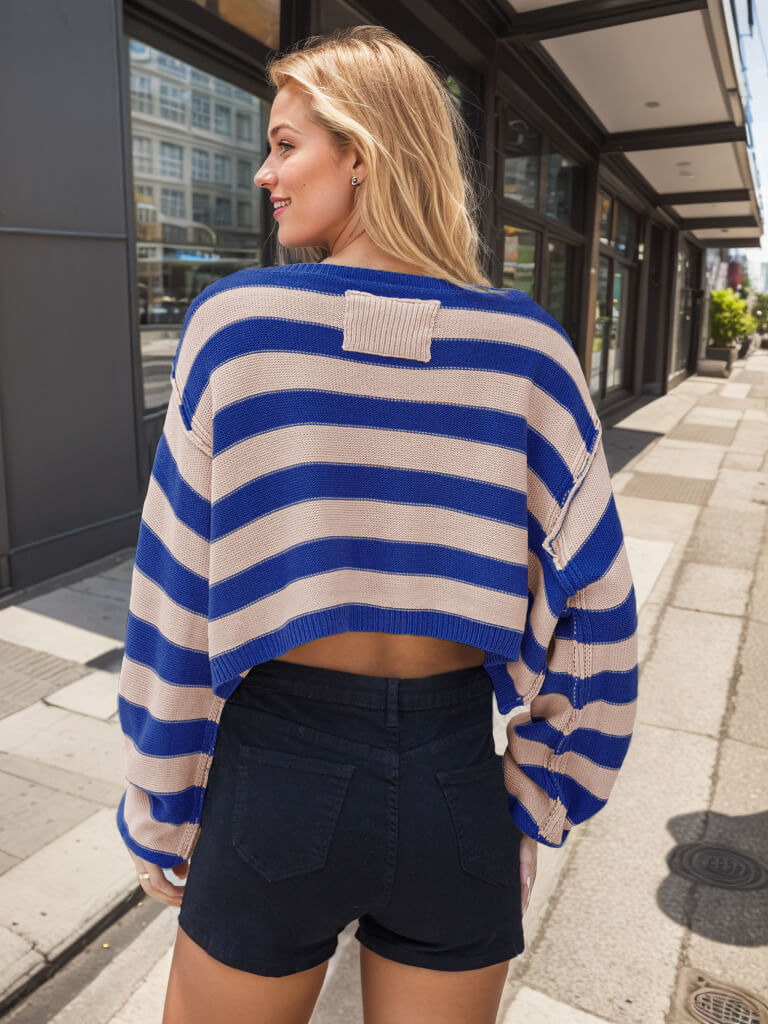 Saturday Morning Striped Crop Sweater
