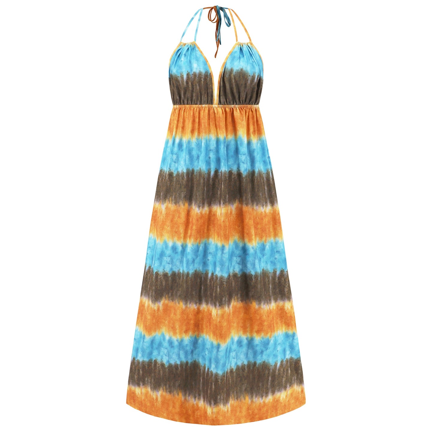 Beach Paradise Tie-dye Maxi Dress - Blue