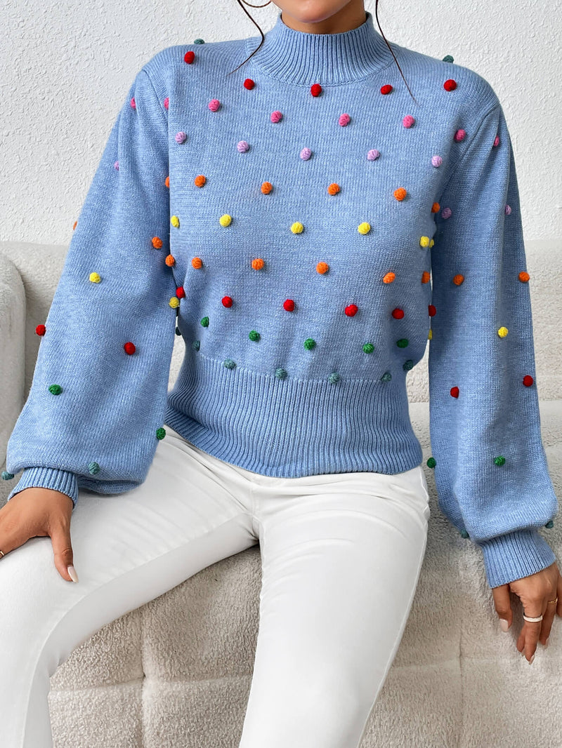 Celestial Multi Popcorn Applique Sweater - Blue