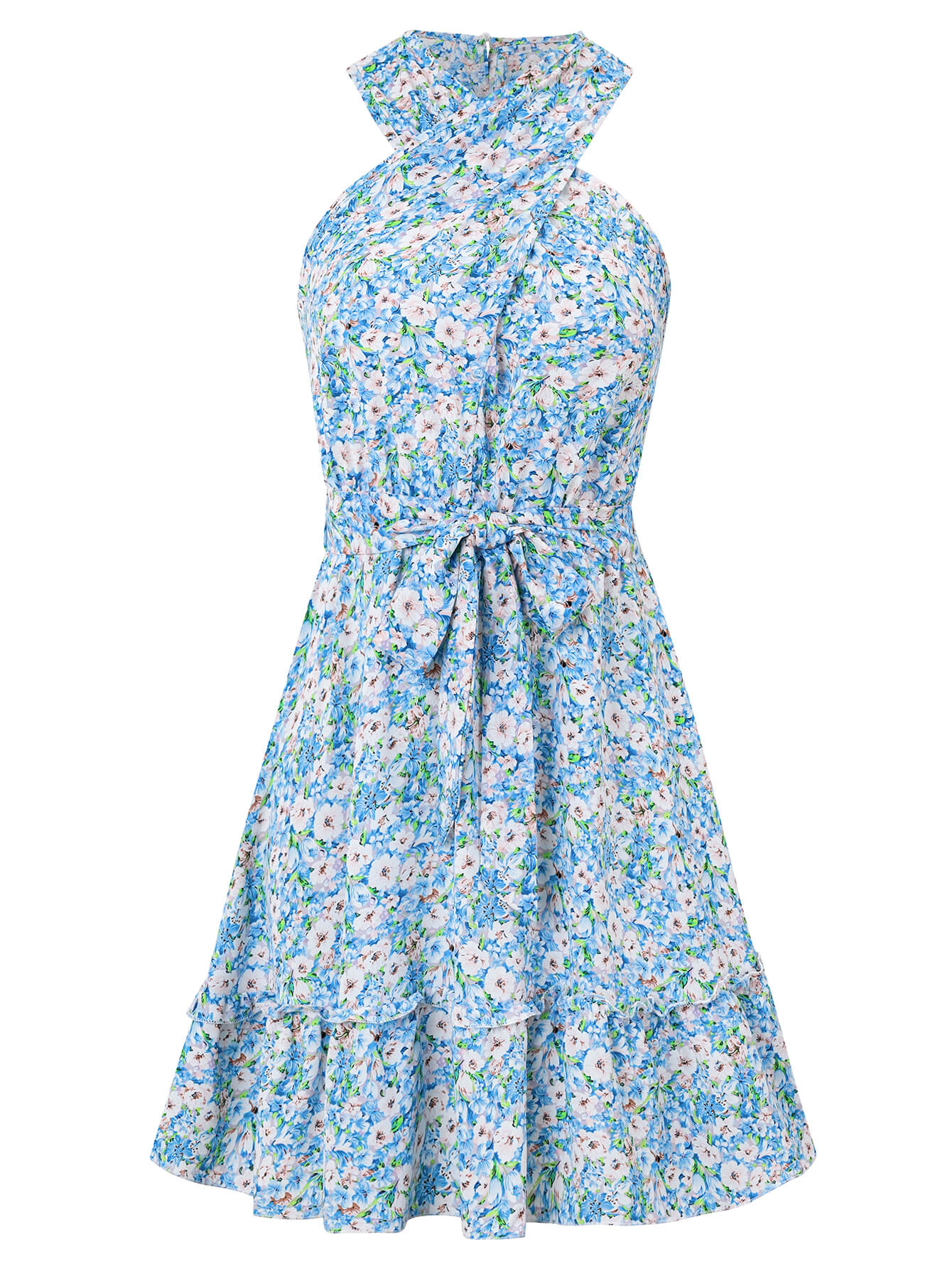 Ariana Halter Mini Dress - Blue