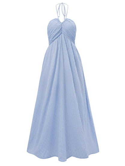 Reservation for Two Halter Maxi Dress - Blue