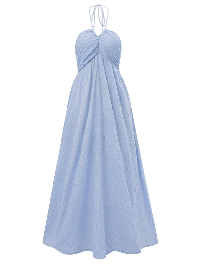 Reservation for Two Halter Maxi Dress - Blue