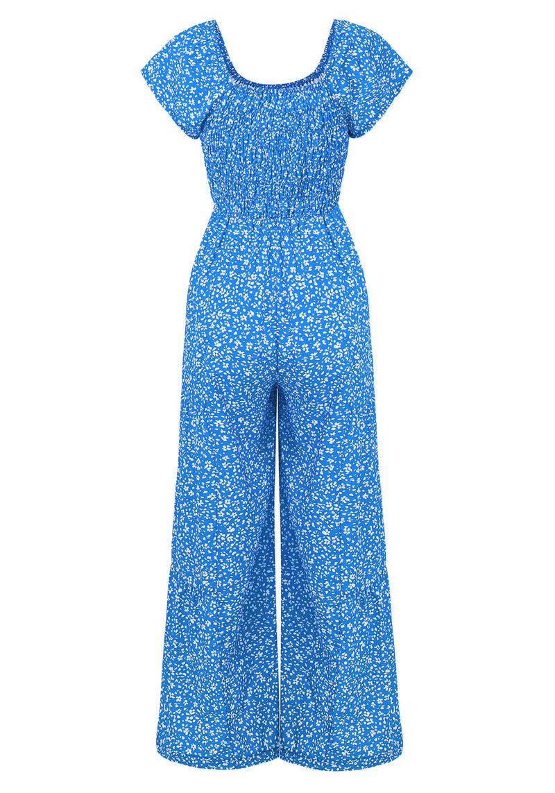 Tammy Off-shoulder Jumpsuit - Blue
