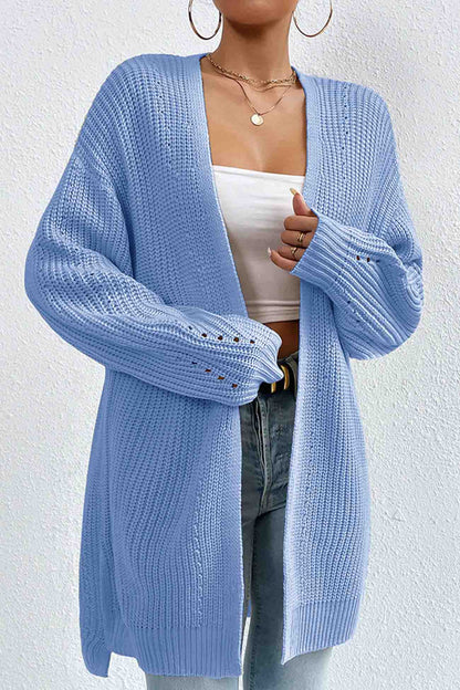 Open Front Mid-length Cardigan