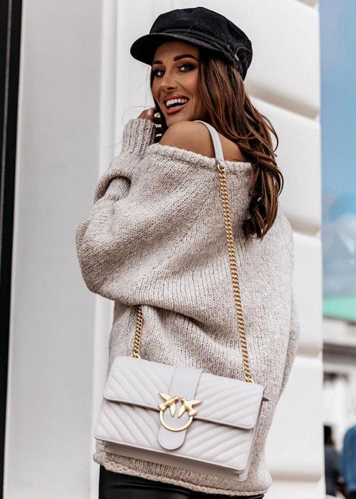 Cozy Off-shoulder Knit Sweater